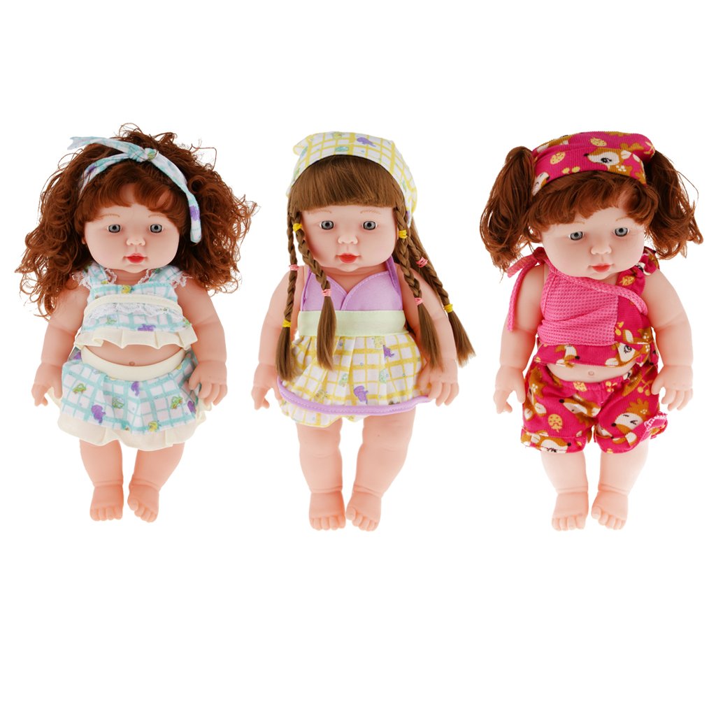 PALAY Magideal Handmade Realistic Baby Girl Vinyl Doll Rotatable Legs Arms with Removable Clothes Set (30 cm, Green)