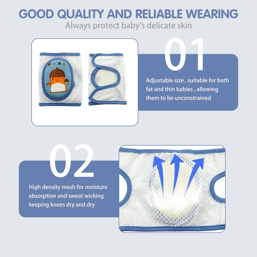 SNOWIE SOFT 1 Pair Baby Knee Pads for Crawling Walking Practice Knee Protection Pad for Toddler Breathable Crawling Knee Protection Padded Knee Protection for Baby to Toddler 5-24 Month