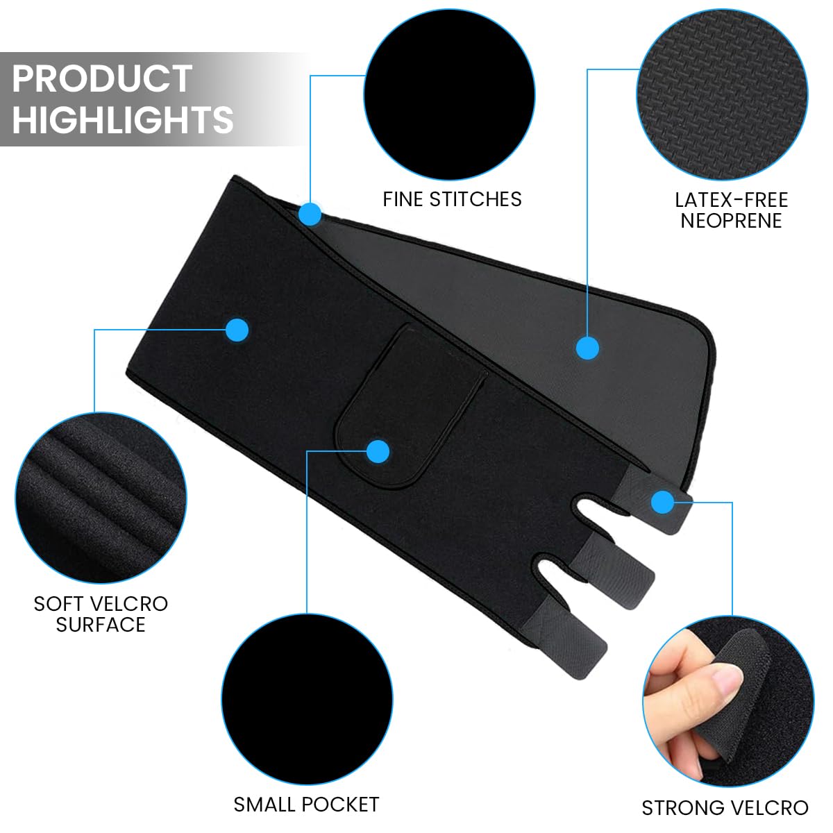 Proberos Fitness Compression Waist Band Latex-free Neoprene Waist Trimmer Unisex Adjustable Waist Support Wrap with Phone Pocket Waist Trainer for Running, Weightlifting, Lumbar Support