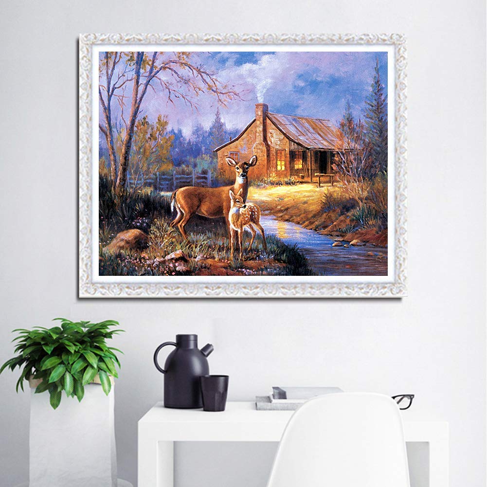 HASTHIP DIY 5D Diamond Painting Kit by Numbers, Full Diamond Crystal Embroidery,Embroidery Cross Stitch Pictures,Decoration Art Crafts for Home
