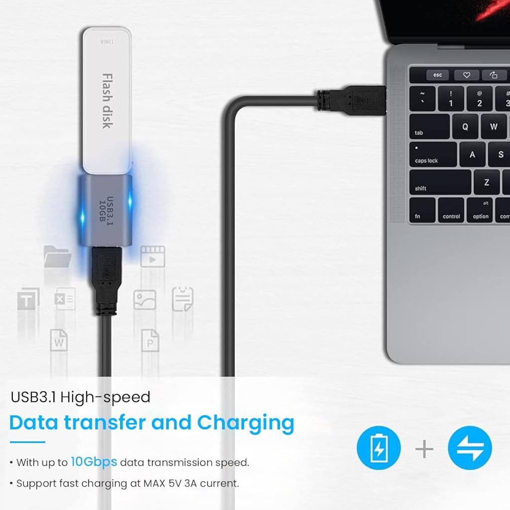 ZORBES® USB A to USB C Adapter, USB C to USB 3.1 Adapter, 10Gbps USB A Female to USB C Female Converter Bi-Directional (USB 3.1 Type C Gen2) Compatible with iPhone