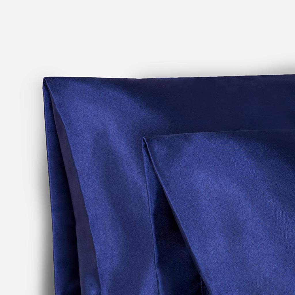 Supvox Pillowcase Set Satin Pillowcases for Hair and Skin, Pack of 2 Pillow Cover Standard Size (Blue 20*30inch)