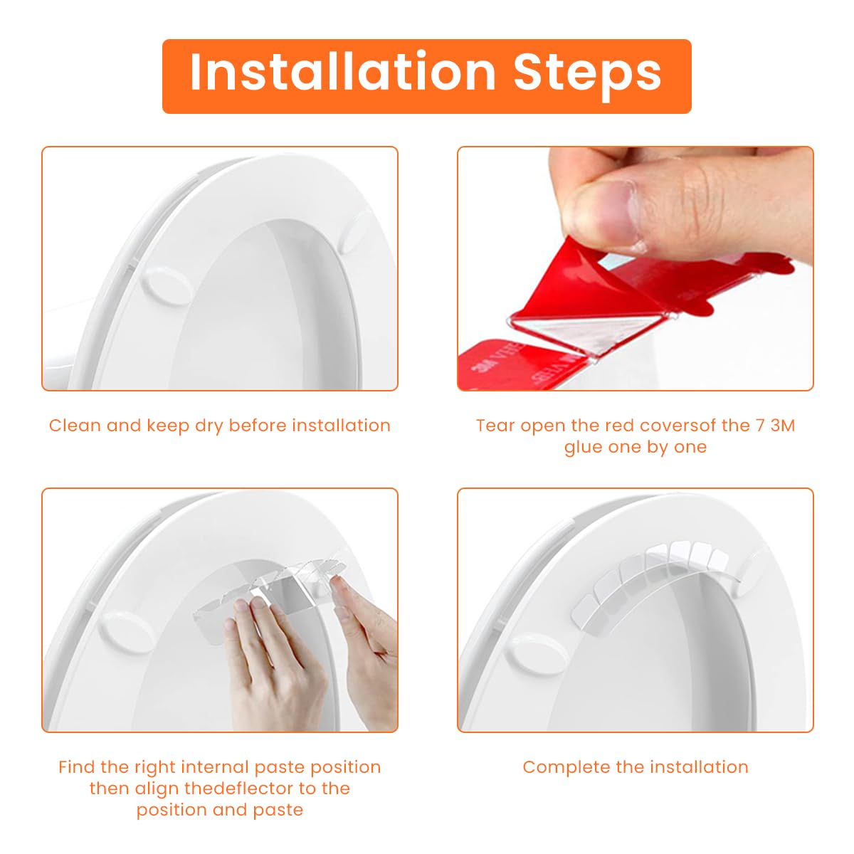SNOWIE SOFT 1Pcs Transparent Pee Splash Guard for Toilet Seat Potty Training Kids Adults Prevent Peeing Out Toilet Seat, Waterproof Self Adhesive Anti-Splash Guard Upgrad Super Stickiness Pee Guard