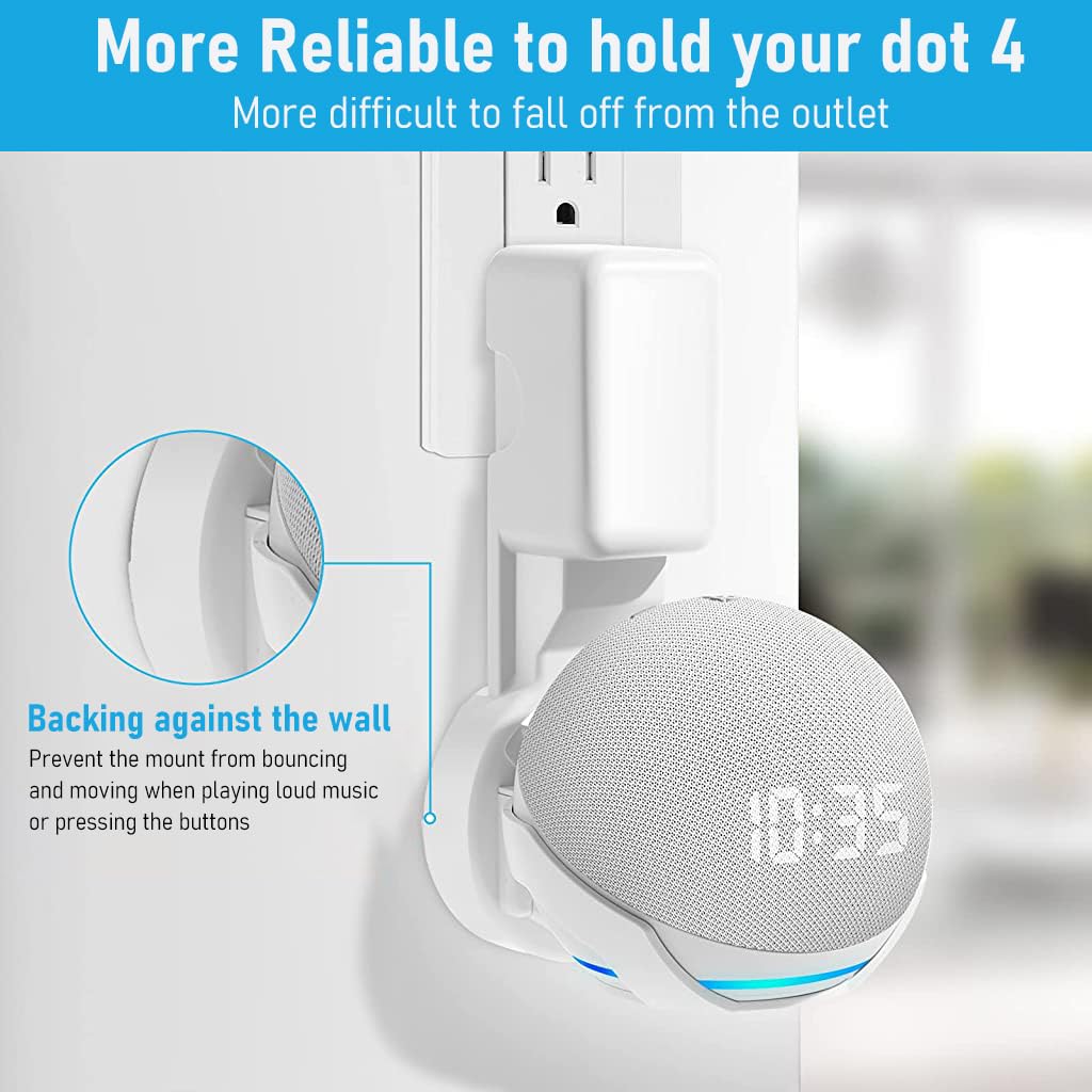 ZORBES Wall Mount for Alexa Echo Dot 5th Generation, Space-Saving Solution with Cable Management Wall Holder for Alexa Echo Dot 5th Generation, Alexa Echo Dot Accessories (Holder Only)