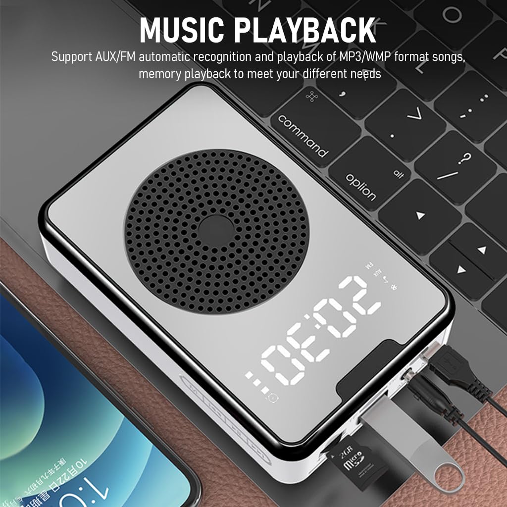 ZORBES Portable Bluetooth Voice Amplifier for Teachers 8-Hour 1800mAh Battery Wired Headset Mic with 10W Speaker