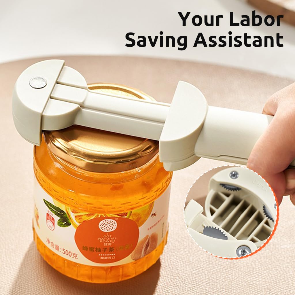 HASTHIP Jar Opener - Multifunctional Retractable Bottle Opener, Adjustable Multifunctional Stainless Steel Can Opener for Jars Up to 3.75