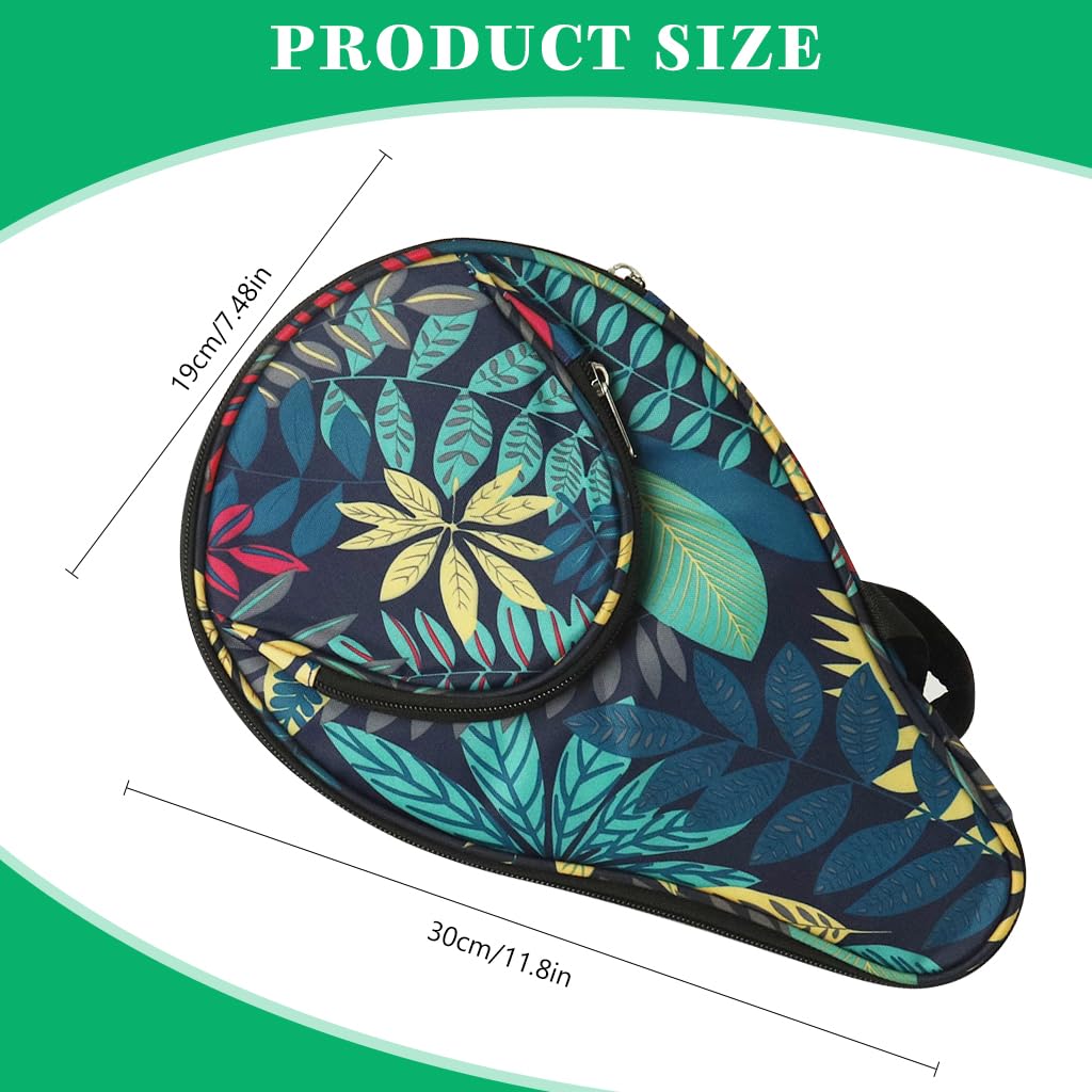 Proberos Carry Bag for Table Tennis Racket Fashion Printed Ping Pong Protective Bag Paddles Carry Bag for Girls Women Waterproof Table Tennis Racket Zipper Pouch Table Tennis Paddles Bag Travel Bag