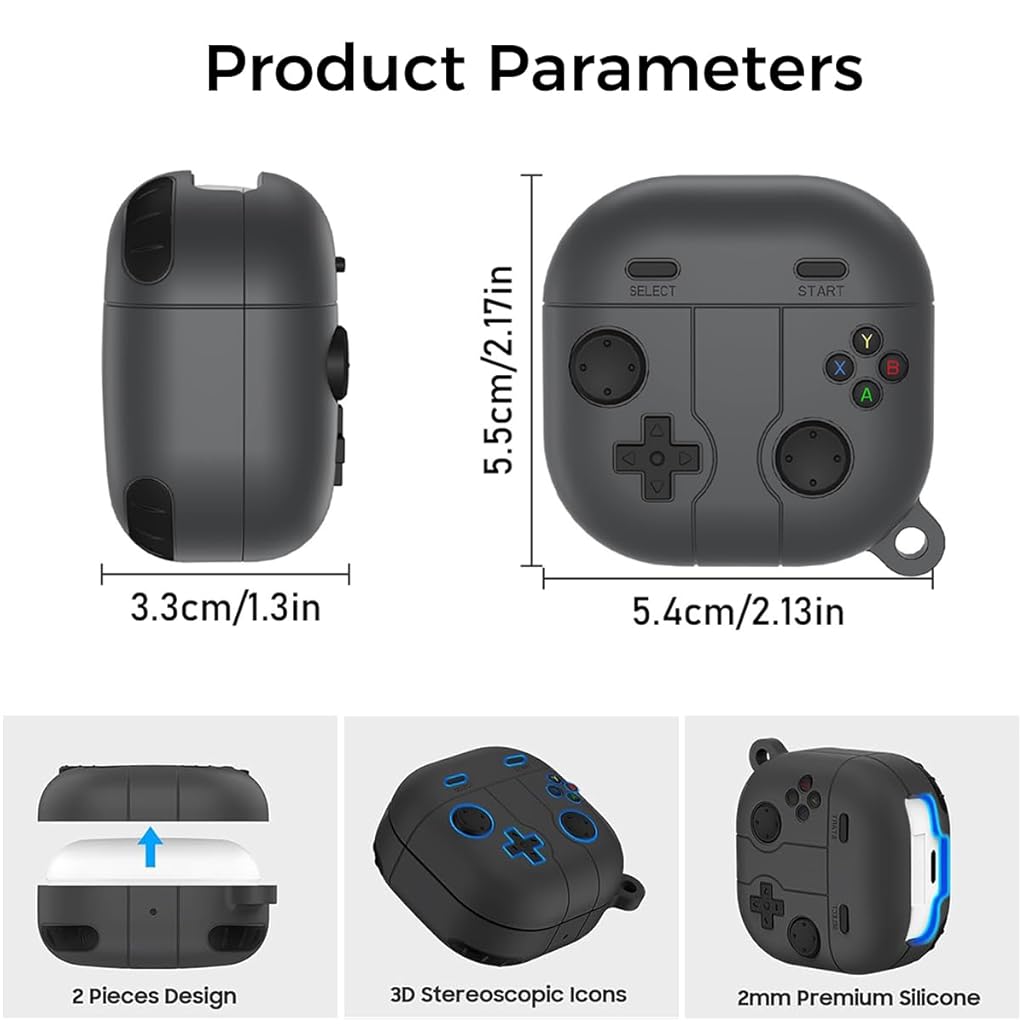 ZORBES Silicone Case for Samsung Galaxy Buds FE Case 2023 Protective Cover with Carabiner Stylish Silicone Case for Samsung Galaxy Buds 2 Pro Case 2022 / Galaxy Buds 2 Case/Galaxy Buds Pro Case