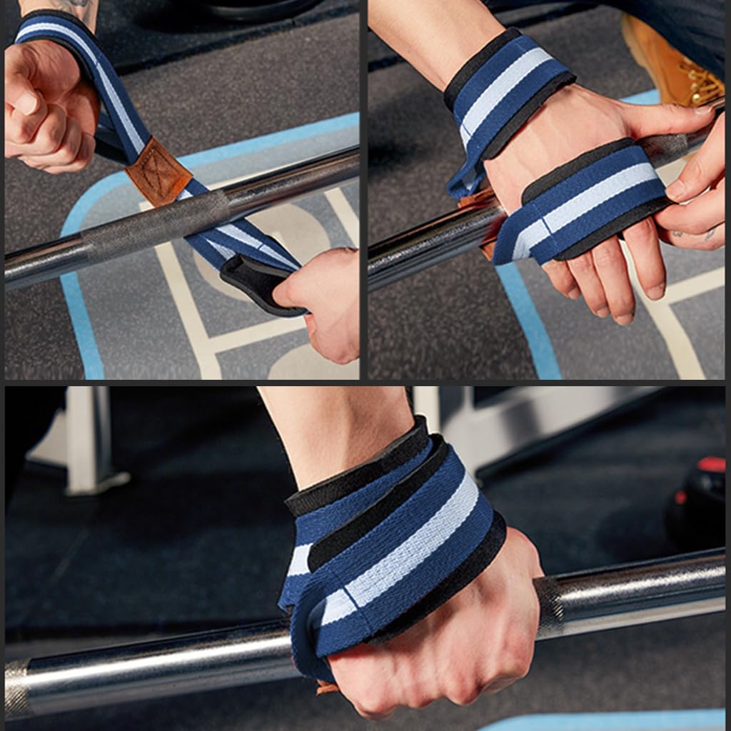 Optifit Weight Lifting Straps Wrist Supporter for Gym, Strength Training for Men & Women, Bar Straps for Deadlifting, Anti-Slip Figure 8 Lifting Straps, Strength Training Under 200kg (1 Pair)