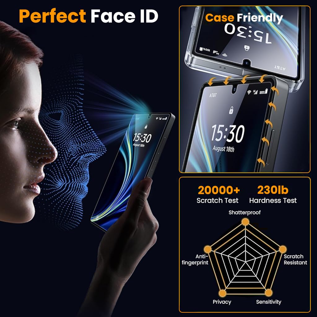 ZORBES® Compatible with Samsung S25U 2Pcs Screen Protectors HD Tempered Glass Screen Protectors Anti-scratch Screen Protectors with Screen Alignment Tool & Accessories Pack