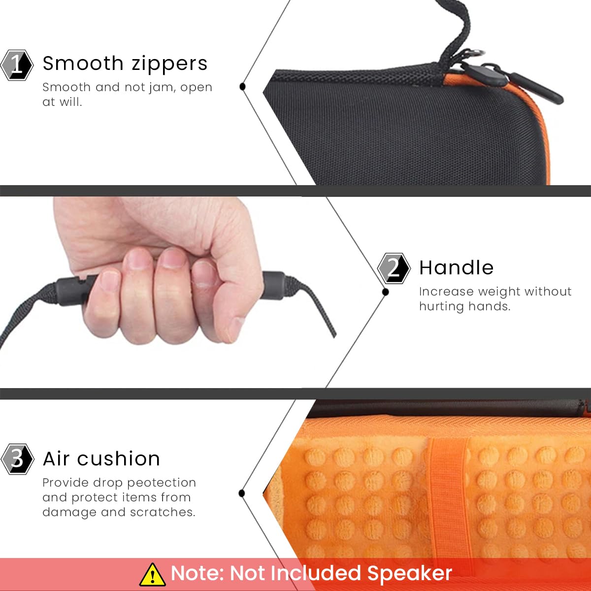 Verilux Portable Carrying Hard Case Cover for JBL Flip 6, Carry Bag for JBL Flip 6 Anti-Scratch Carry Bag for JBL Flip 6 Bluetooth Speaker Portable Carabiner Hard Shell Case with Adjustable Strap & Carabiner