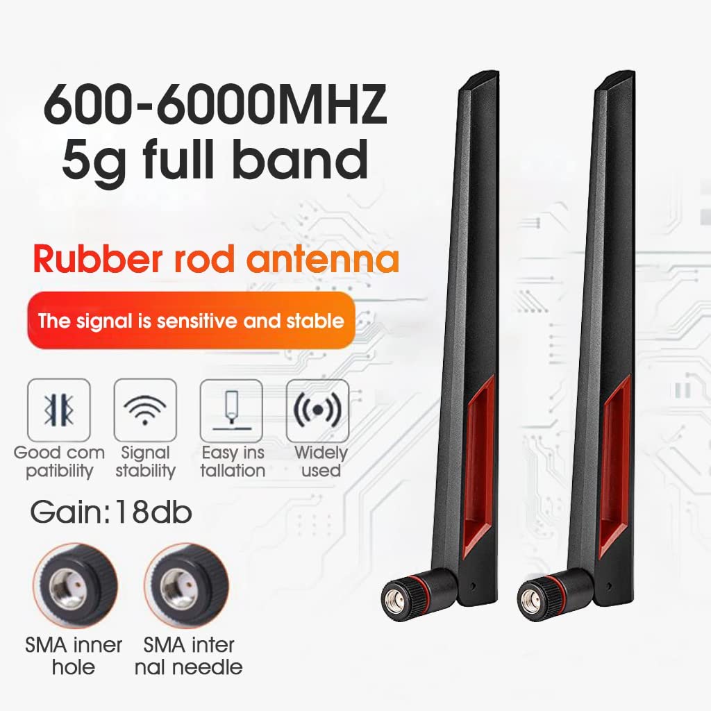 ZORBES 2PCS 2.4GHz 5GHz 5.8GHz Wireless Dual Band WiFi Antenna with RP-SMA Male Connector for PCI-E, WiFi Network, USB Card, Camera, Router, Hotspot