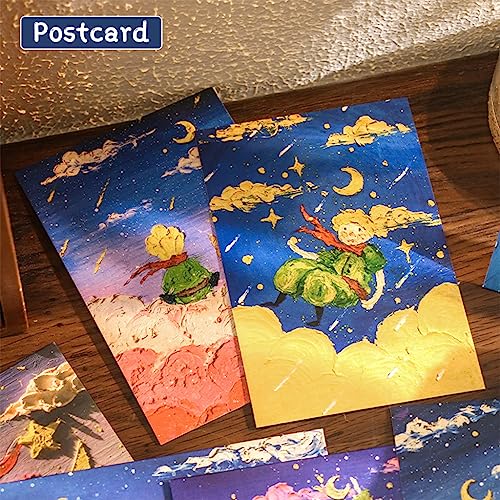 HASTHIP Little Prince Journal Supplies Scrapbook Gift Box, Journaling Kit Journal Supplies, Include 4 Letter Cover, Letter Sheet, Gift Card, Closure Sticker, Wall Poster, Little Prince Post Card Set