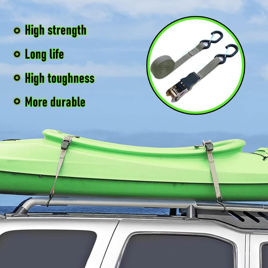 HASTHIP® 2 Pack 25MM Retractable Ratchet Straps, 1600lb Break Strength — Haul Motorcycles, Boats, and Appliances