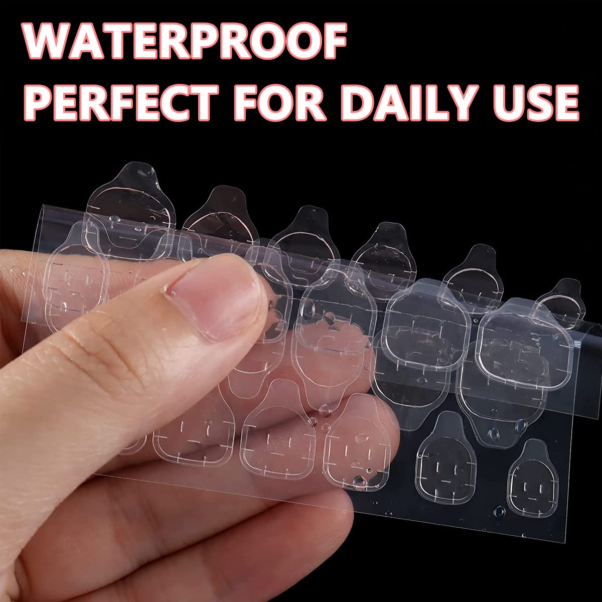 MAYCREATE 720pcs Double-Side Nail Adhesive Tabs, Nail Glue Stickers False Nail Jelly Gel Glue Tabs Nail Glue Transparent Flexible Adhesive Fake Nails Tab for Press on Nails