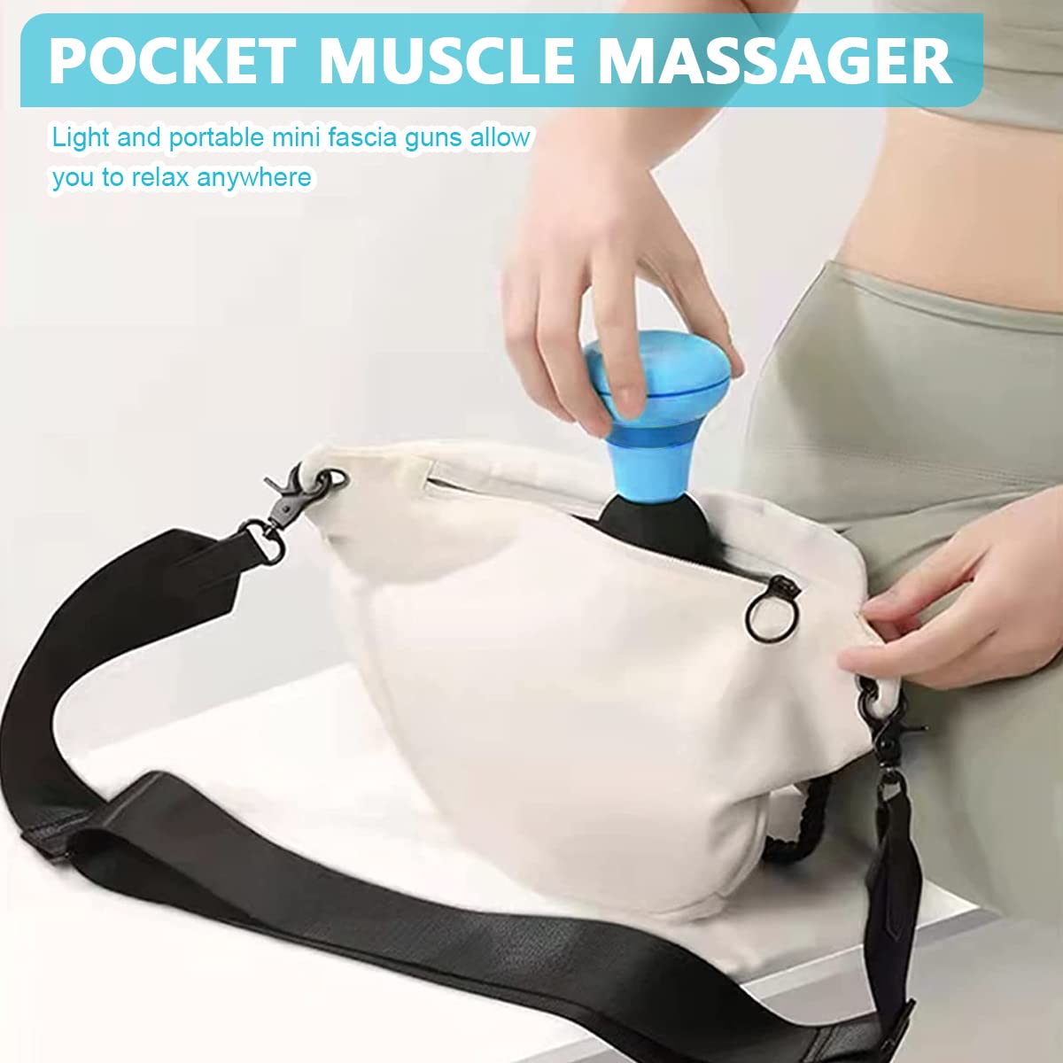MAYCREATE Mini Electric Massager For Shoulder Head and Body With USB Rechageable Vibrating Deep Muscle Stimulator Powerful 6 Vibration Modes for Back Full Body Muscle Pain