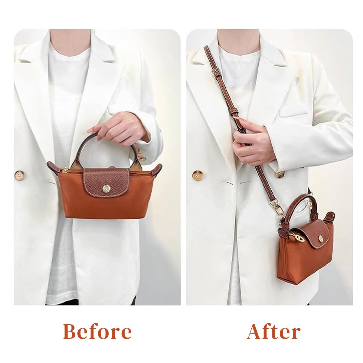 PALAY Shoulder Strap for Bag Fashion Shoulder Strap for Crossbody Bag Brown Satchel Shoulder Strap 47'' Adjustable eQuick Release Shoulder Strap Bag Modification DIY Shoulder Strap Kit