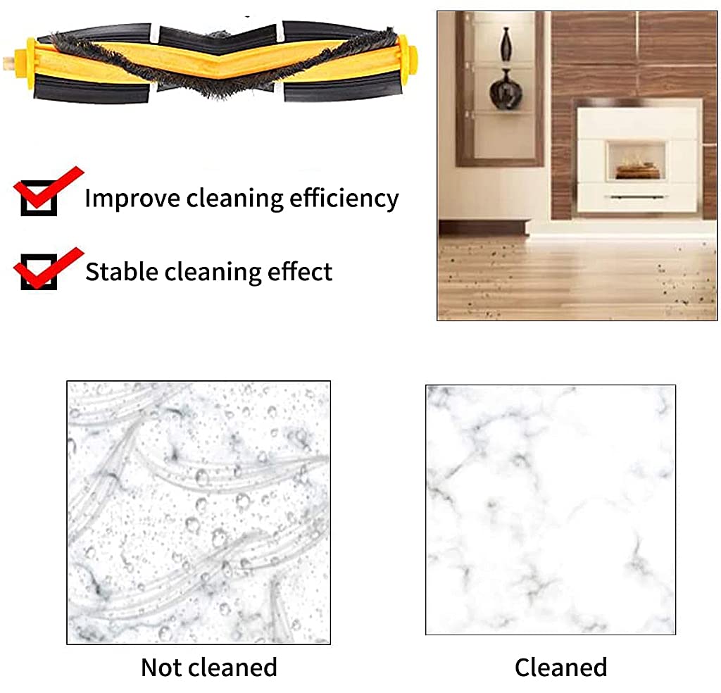 Verilux Replenishment Kit Replacement Parts Compatible with Ecovacs DEEBOT OZMO 920/ ECOVACS DEEBOT OZMO 950 Robotic Vacuum Cleaner Accessory Kit Pack of 1x Main Brush, 3X Filter, 4X Side Brushes.