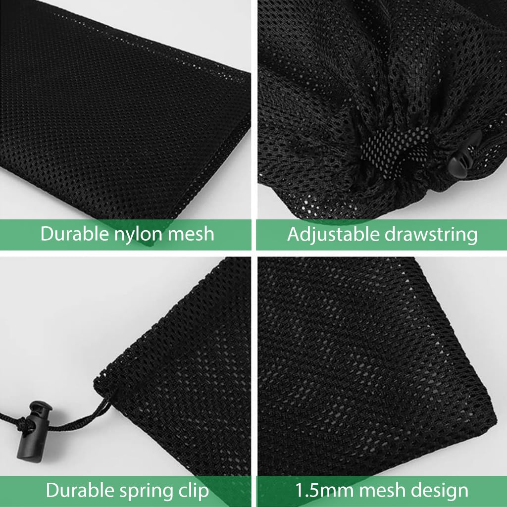 HASTHIP Large Pond Pump Filter Bag 2-Pack, 31x41cm Nylon Mesh Barrier Bags with Drawstring for Fish Tanks, Prevents Clogging - Durable & Easy Maintenance, Universal Fit for Sump Pumps