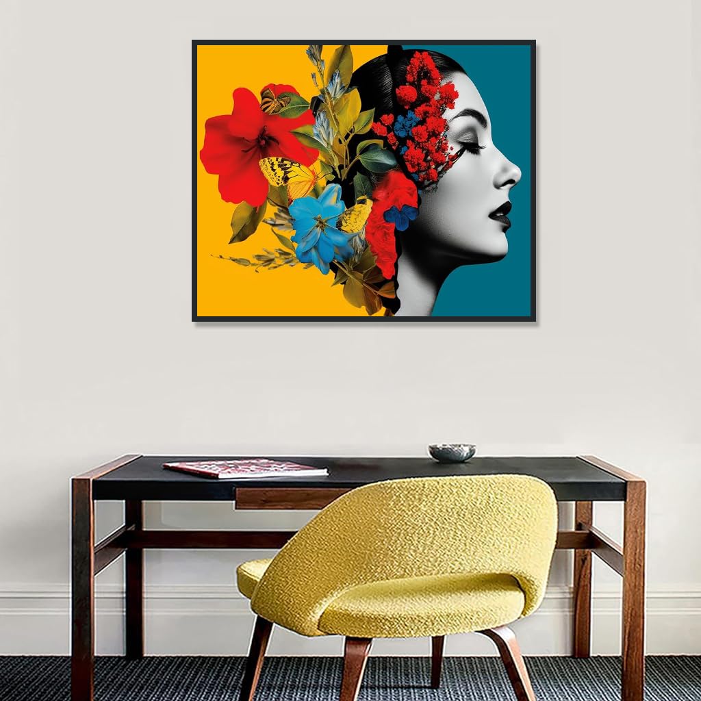 HASTHIP Paint by Numbers Kits for Adults Beginner & Kids Ages Canvas Maple Leaves DIY Digital Oil Paint with Paints and Brushes, Girls and Flowers Modern Home Decor (Frameless 16x20 inch )