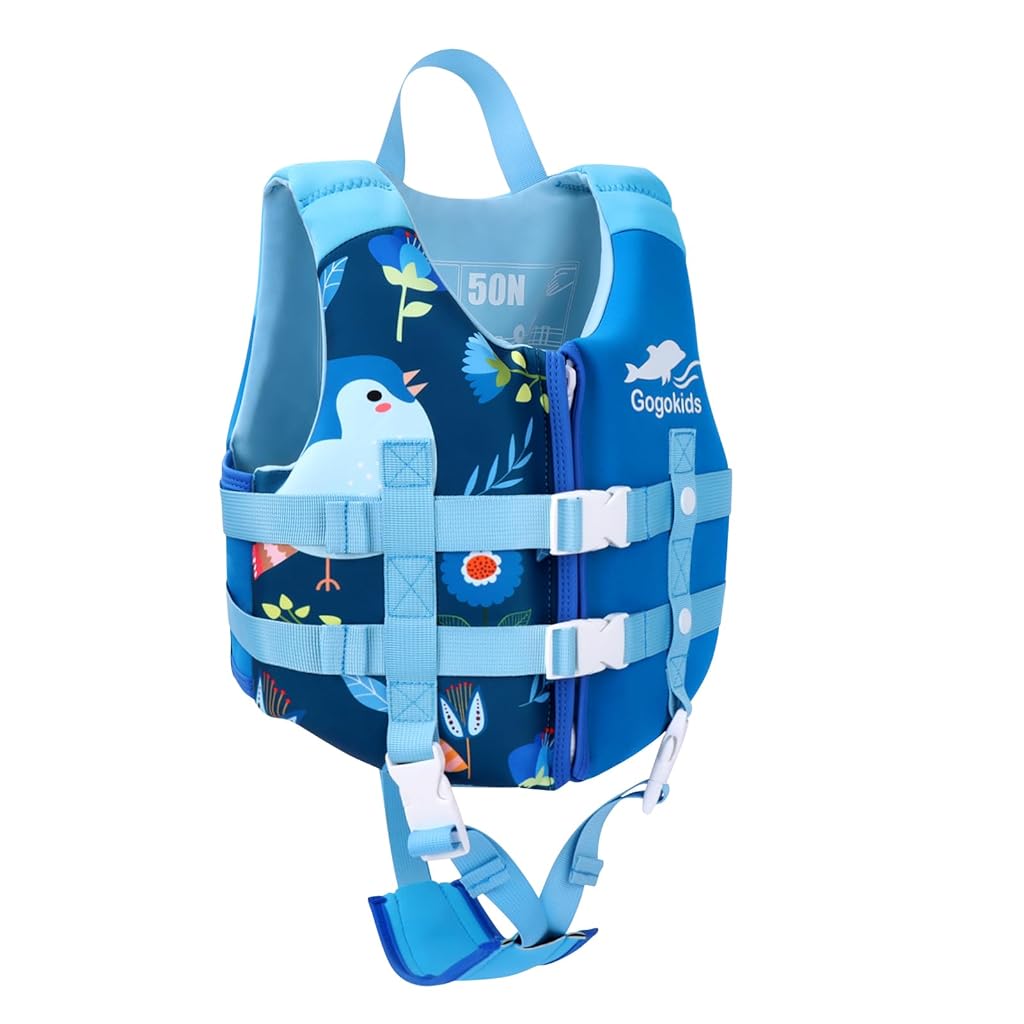Proberos® Kids Life Jacket, for 8-10 Years Old, Swimming Vest Float Jacket Zip-up Training Buoyancy Jacket with Adjustable Thigh Fastening Straps, Pool Swim Beach Swim Life Jacket, L