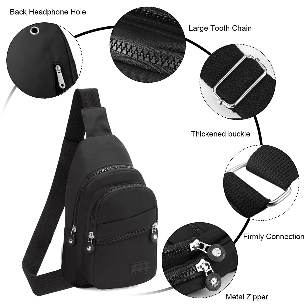 PALAY Shoulder Bag Crossbody Bag Unisex Nylon Crossbody Bag Multi Layer Travel Crossbody Bag for Working Shopping Hiking Travel
