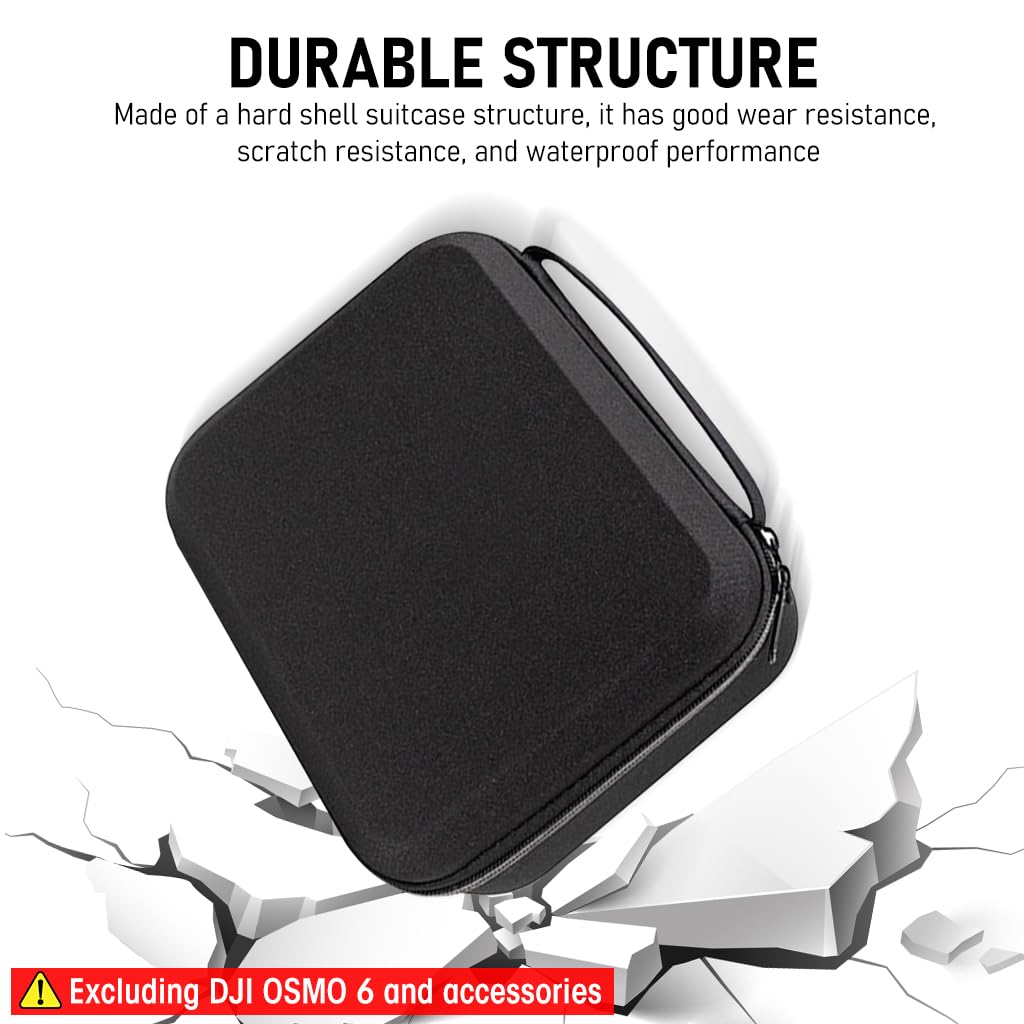 ZORBES Storage Bag for DJI Osmo Mobile 6, Travel Carrying Case for DJI OSMO 6, Hard Shell Portable Case Phone Stabilizer for DJI OM6 Handheld Smartphone Gimbal Stabilizer Accessories, Not Include DJI OSMO 6
