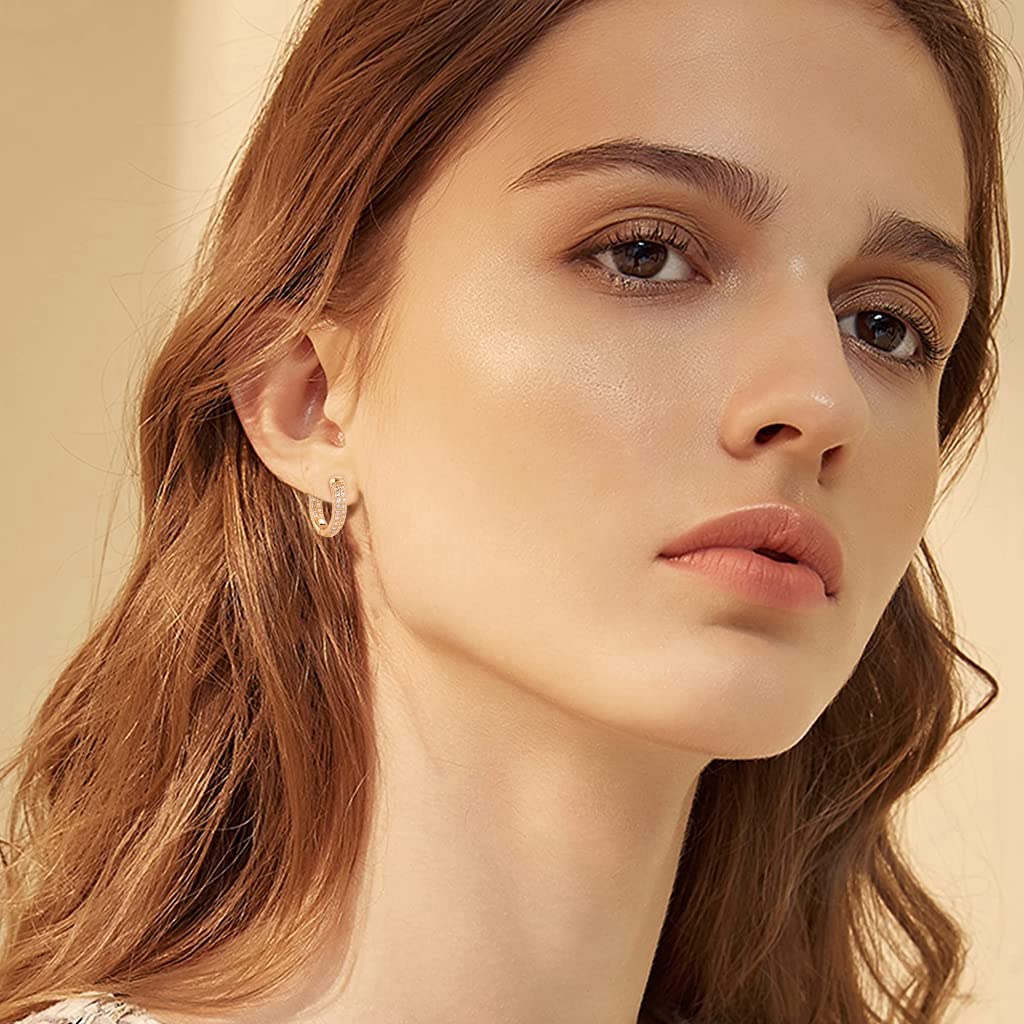 SANNIDHI Hoop Earrings for Women Stylish Latest Shiny Rose Gold Earrings Round Eardrops Earring Jewelry for Women & Girls Hoop Earring Gift for Girlfriend, Wife (16mm) - 1 Pair