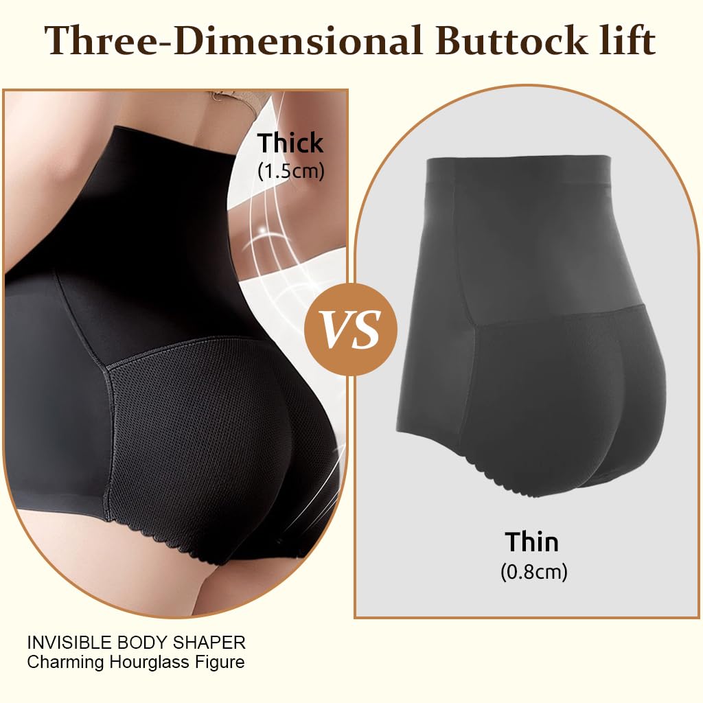 PALAY Butt Lifter Padded Underwear for Women Hip Pads Enhancer Shapewear Shorts Seamless Tummy Control Panties Body Shaper Brief, XL