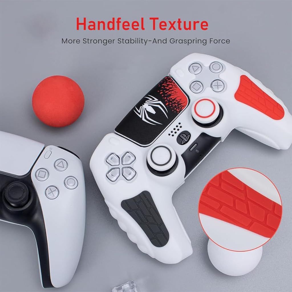 ZORBES PS5 Controller Cover Case, Anti-Slip Sweat Proof Silicone Cover Skin PS5 Controller Skin Cover for PS5 Dual Sense Controller with Thumb Grip Caps, Joystick Protectors and Cover Wrap Sticker