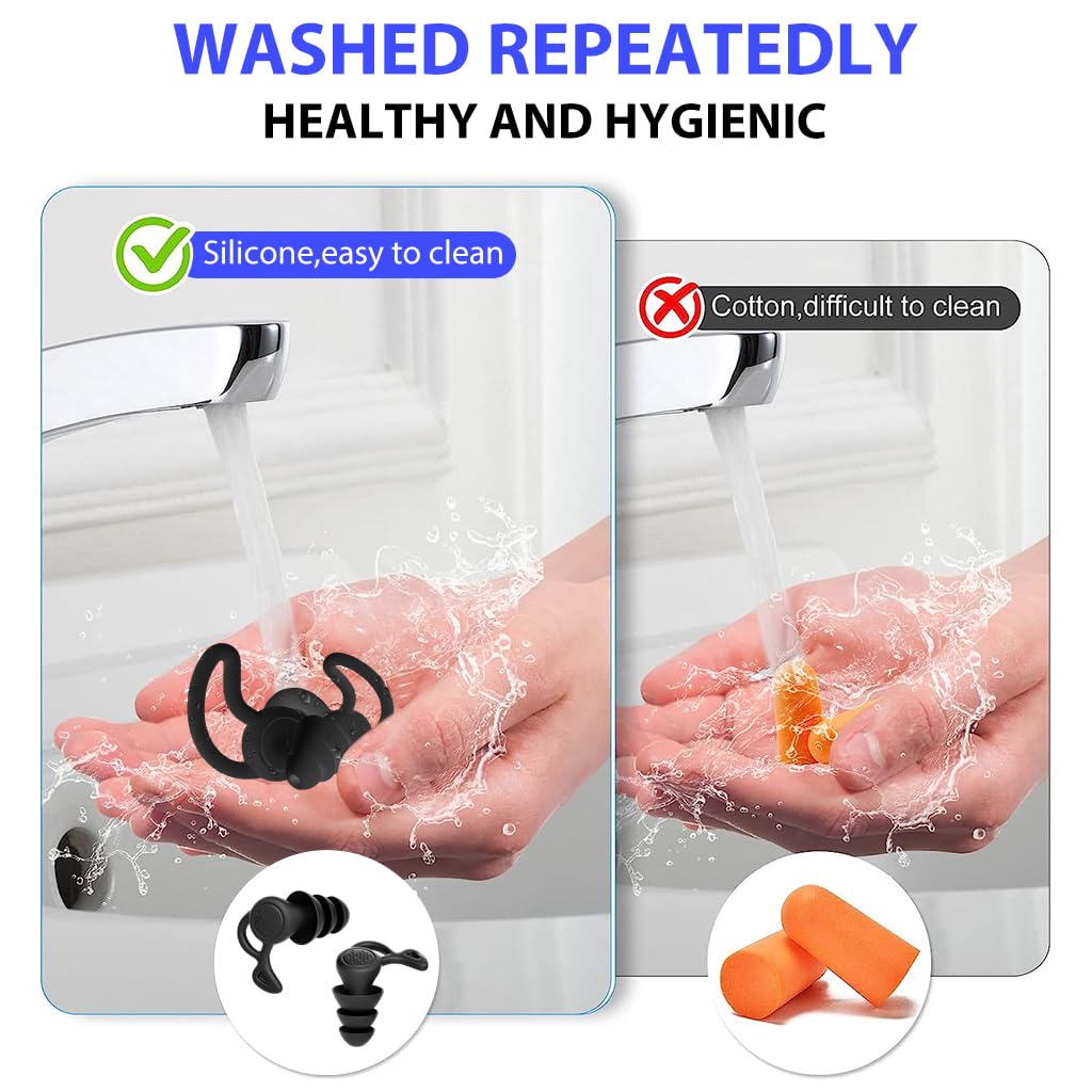 Proberos Swimming Ear Plugs Nose Clip for Adults Waterproof Silicone Ear Plugs for Swimming Soft Spiral Swim Earplugs with Storage Box Swimming Ear Plug Nose Clip for Swimming, Surfing, Snorkeling