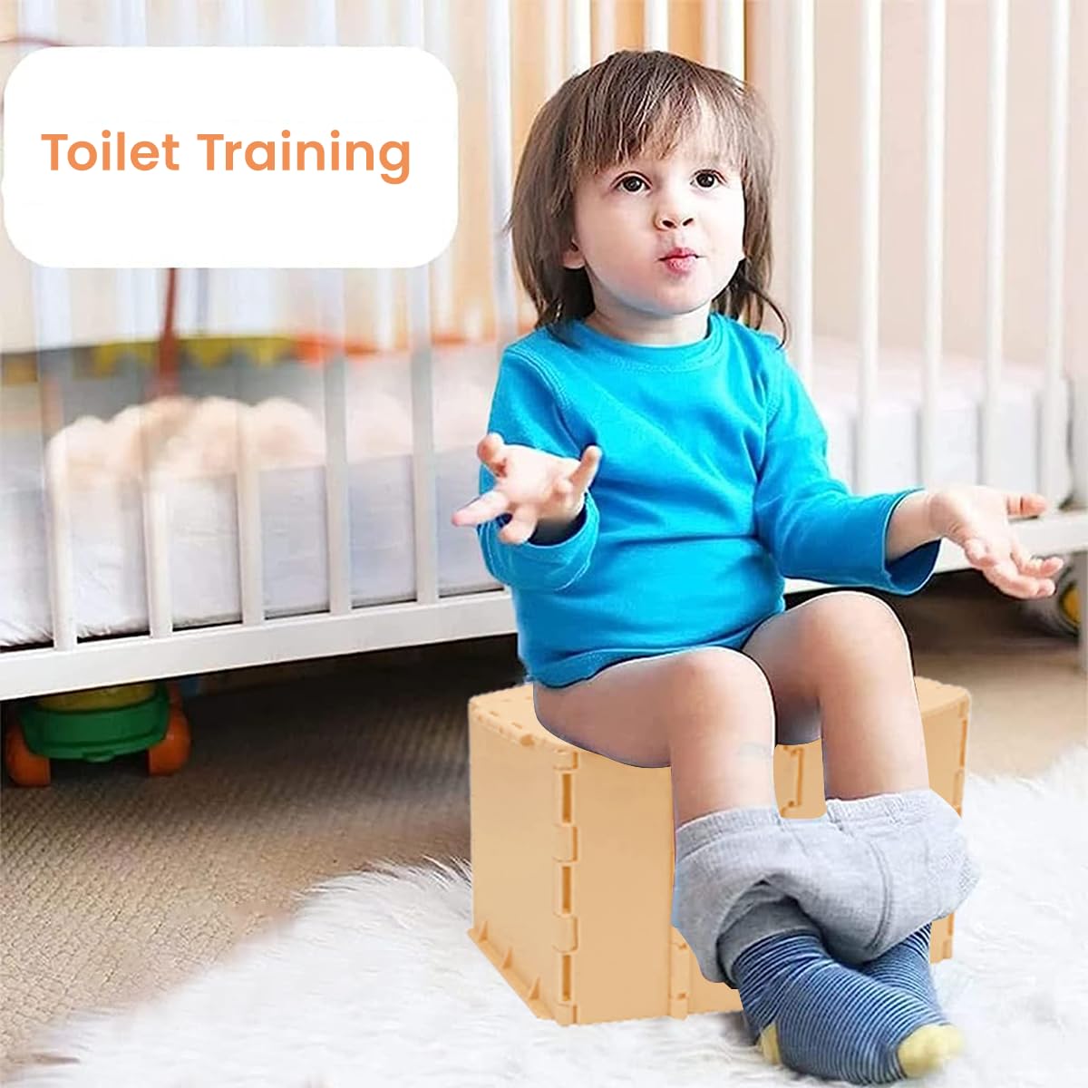 SNOWIE SOFT Potty Training Seat for 1 + Year Child with Trash Bags, Portable Potty Toilet Seat Foldable Outdoor Potty Toilet Seat for Car, Travel, Outdoor Use
