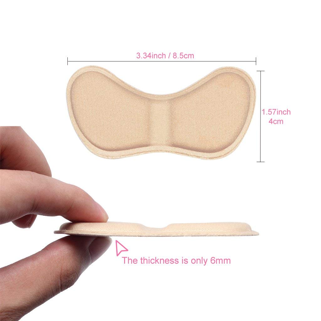 PALAY 3 Pair Self-Adhesive Heel Cushion Inserts,High Heel Pads Heel Grips Liners & Women's Shoe Insoles (Beige)