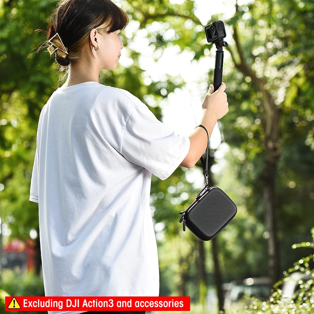 ZORBES Carrying Case for DJI OSMO Action 3/4 Camera, DJI OSMO Action 3/4 Camera Storage Bag with Lanyard, Travel Case for DJI OSMO Action 3/4 Camera, Accessories Bag, Not Included DJI OSMO Action 3/4 Camera