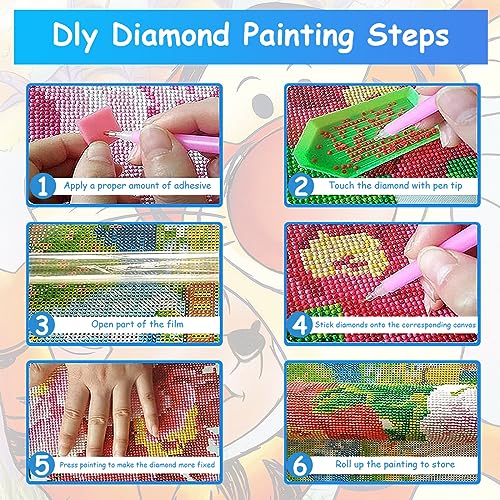 HASTHIP Diamond Painting Kit, 12x16inch Cartoon Winnie The Pooh Diamond Painting, 5D Diamond Painting Kit for Adults & Kids, Suitable for Home Leisure and Wall Decoration, Gift for Kids and Adults
