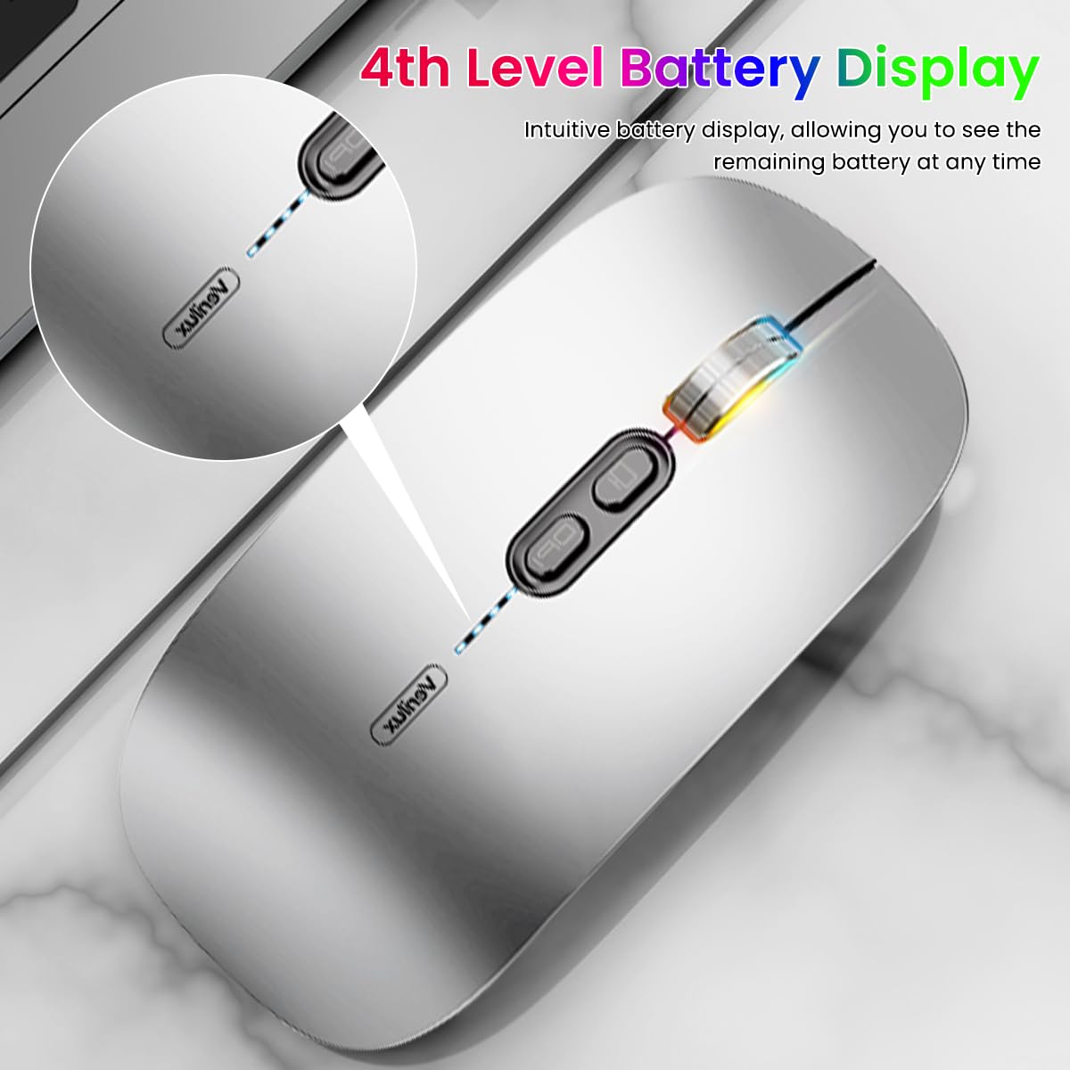 Verilux Wireless Mouse Upgrade Three Modes 2.4G & Bluetooth 3.0 & Bluetooth 5.1 Wireless Fashion Ultra Slim Silent Mouse Game Mouse with Adjustable DPI for iPad, Laptop, PC, Mac, Windows