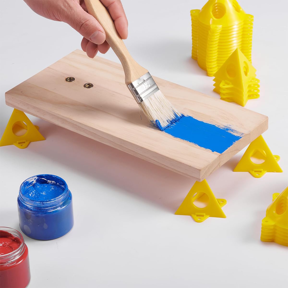 Serplex 20pcs Woodcrafting Triangle Stands for Finishing Multipurpose Triangle Stands for Woodworking Non-Slip Supports for Painting, Finishing, and Crafting Projects