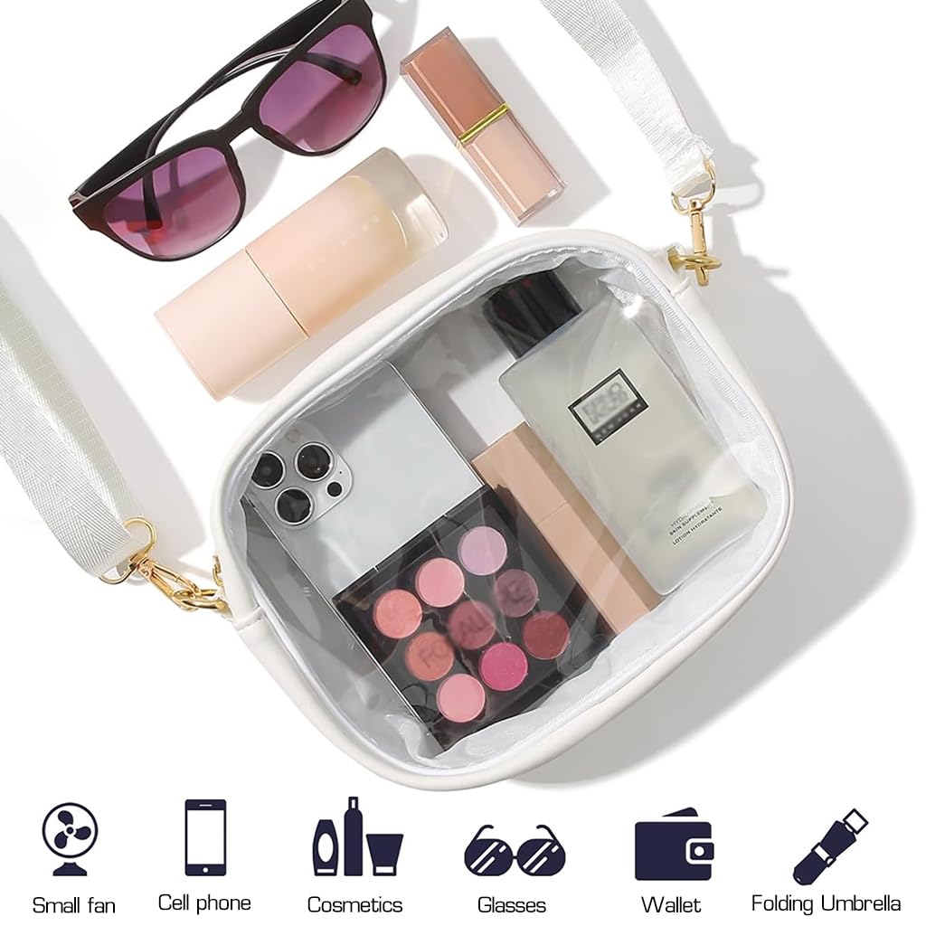 PALAY Sling Bag For Women Messenger Bag PVC Sling Bag with Adjustable Shoulder Strap Transparent Purse Clear Crossbody Bag for Women Men, Waterproof