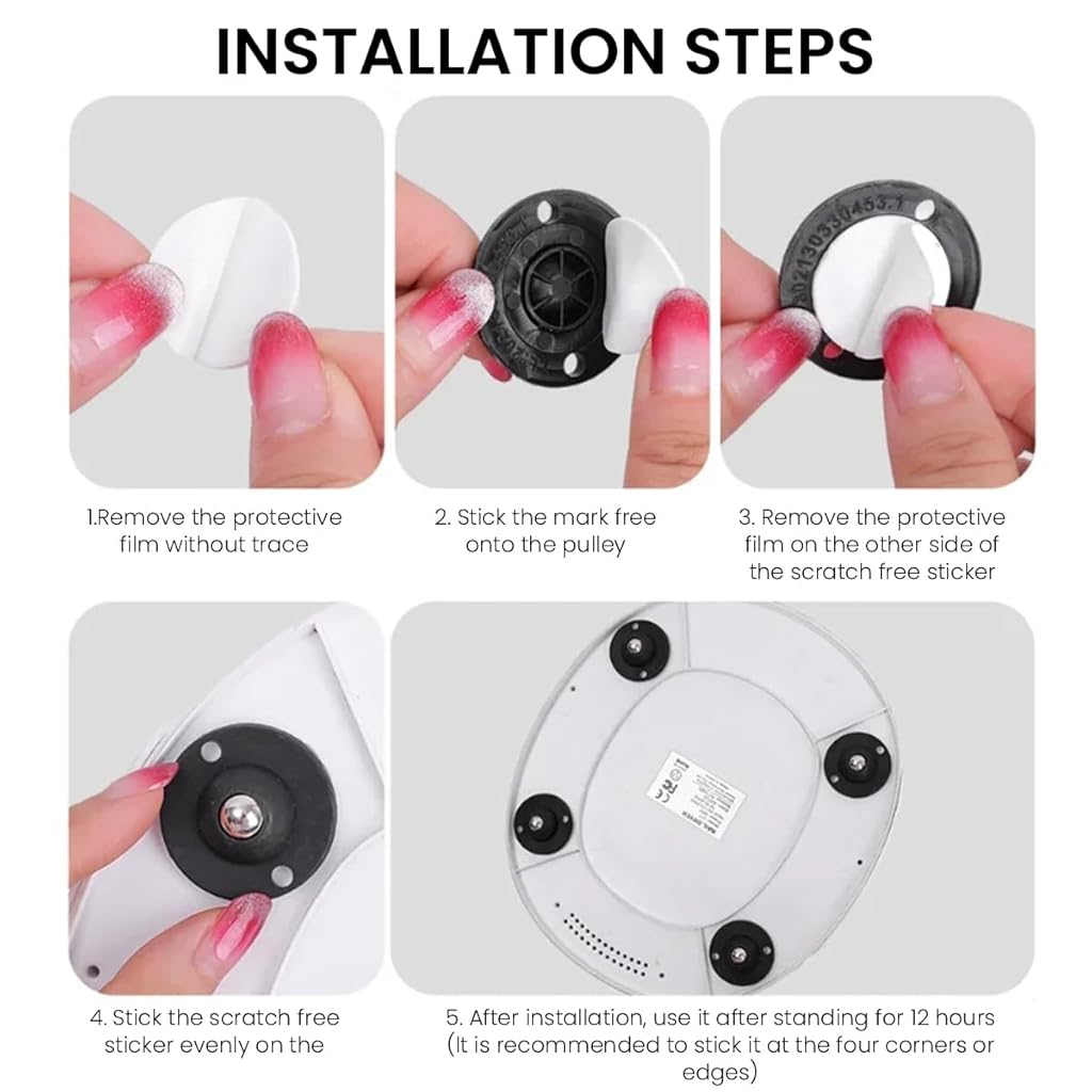 HASTHIP® 40PCS Self Adhesive Caster Wheels 360° Swivel for Small Appliances Furniture Storage Bins 10kg Load Capacity Per 4 Wheels
