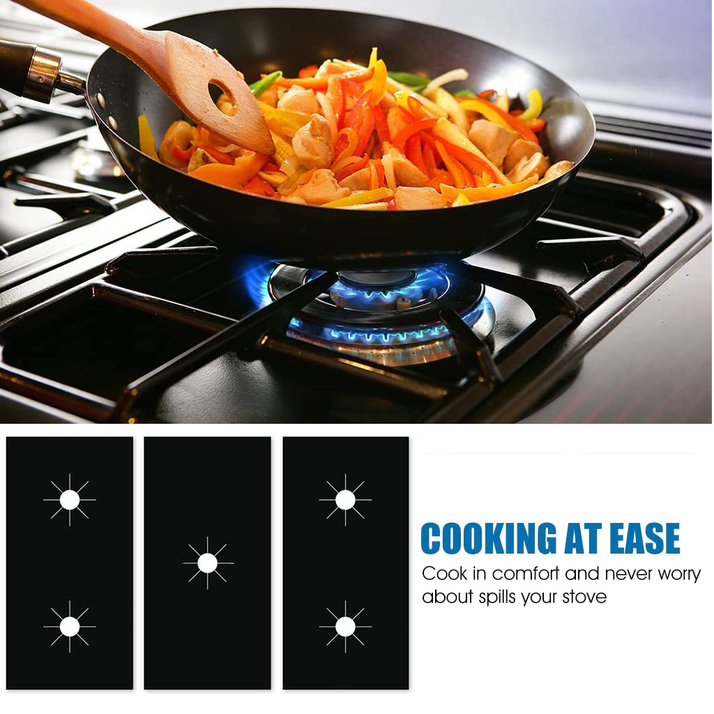HASTHIP 3pcs Stove Protector for Gas Range, Stove Burner Liners, Stove Burner Covers for Gas Stove Top Cleaning Kitchen Tools (10.6 * 21.3'')