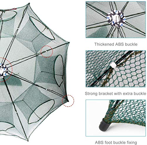 Zorbes® Fishing Net Fish Bait Trap Cast Folded Angling Outdoor Appliance 8 Sides 16 Holes 3 PCS