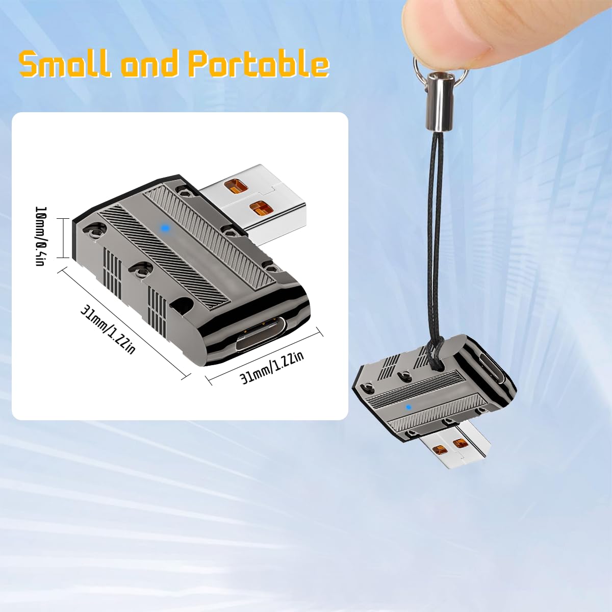 Verilux USB C to USB OTG Adapter USB A Male to USB C Female USB 3.1 Adapter Support 120W Fast Charing & 10Gbps Data Transmission Type C Charging Adapter for Phone, Tablet, PC, Laptop