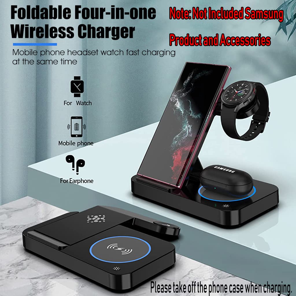 ZORBES Wireless Charging Station, 3-in-1 Sam Sung Wireless Charger for Phone, Earbuds, Smartwatch, 18W Fast Charger Stand with USB Port for Sam Sung Galaxy Z Flip/Z Fold/S22 Ultra/Note 20 Ultra Watch