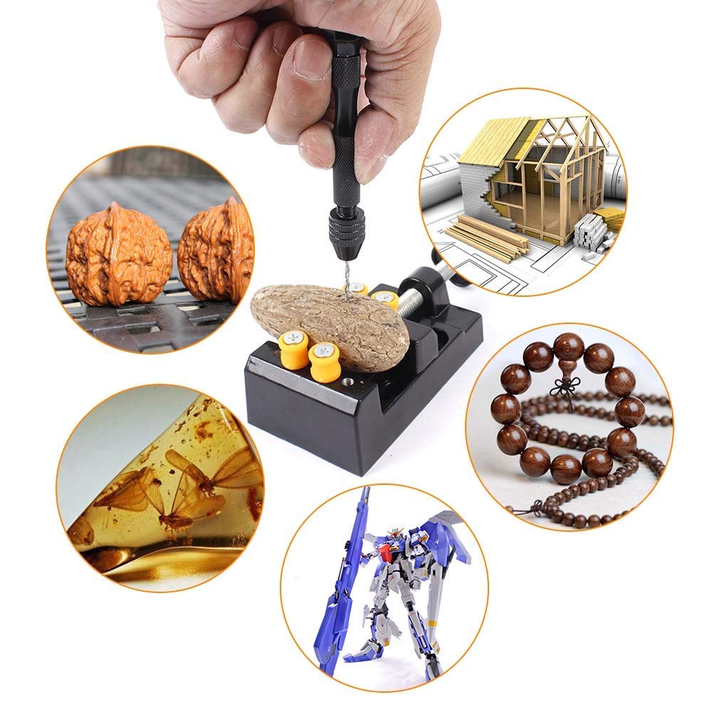 Supvox 11 Pieces Hand Drill Bits Set for Jewelry Making Include 1 Pin Vise Hand Drill and 10 Twist Drills (0.8-3.0mm) for Resin Casting Molds Diamond Tipped Bead Plastic Keychain Pendant