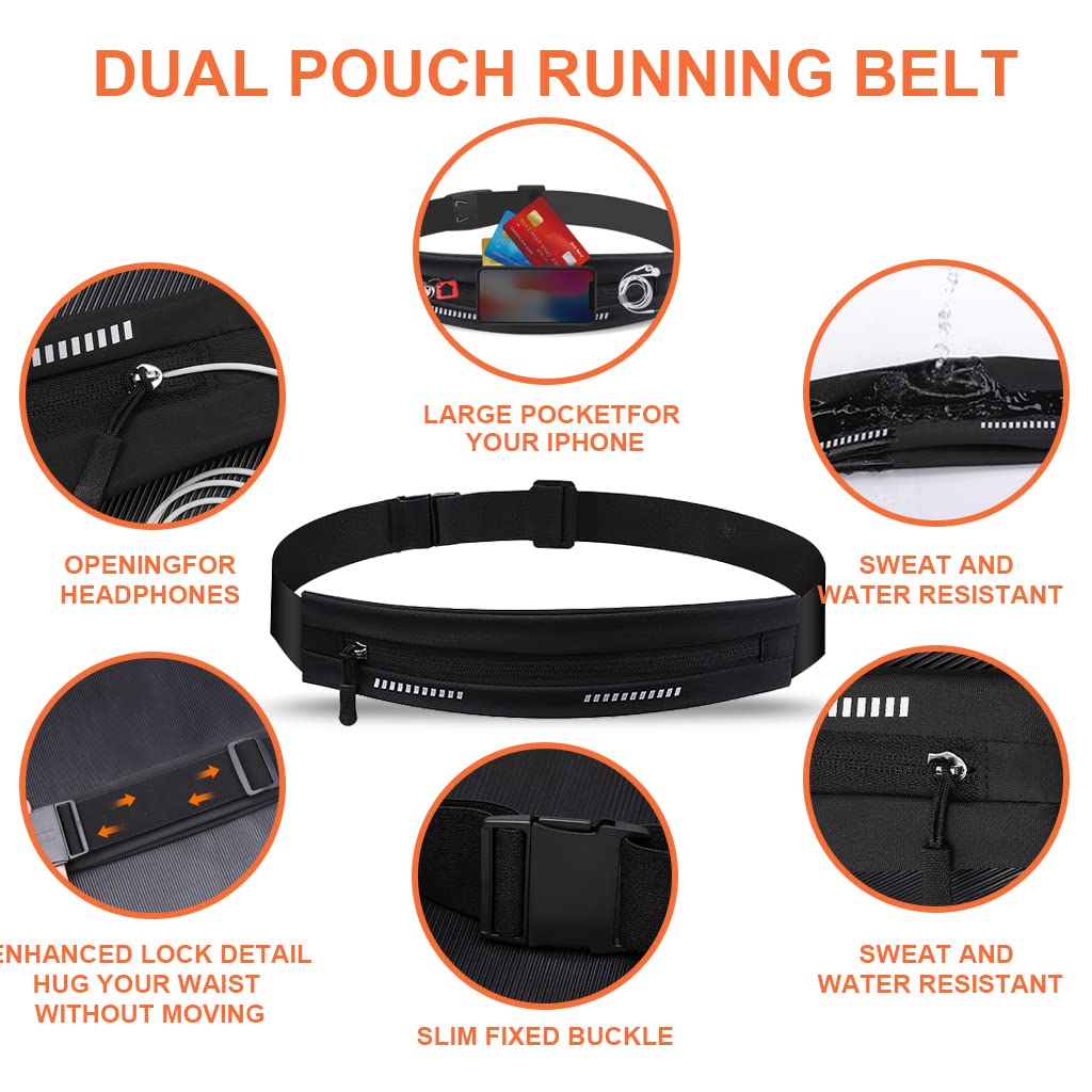 Optifit Reflective Waist Bag with Cup Holder - Waterproof Belt Bag for Men & Women, Ideal for Running, Workouts, Travel, Fits Phones Up to 7