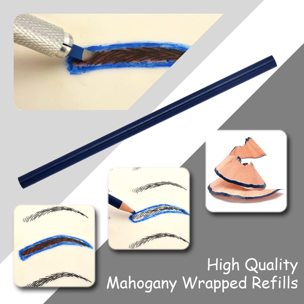 HASTHIP Microblading Eyebrow Pen Needle Kit with Finger Gloves,Dark Brown Tattoo Ink for Practicing,Eyebrow Practise Skin Tool for New Beginners