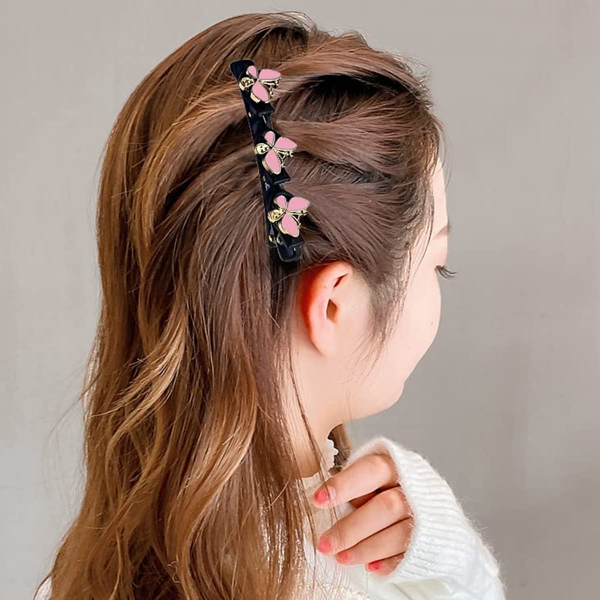 PALAY 4 Pcs Braid Hair Accessories for Kids Butterfly Braided Hair Clips for Women Girls Hairpin Hair Dressing Section Clips for Hair