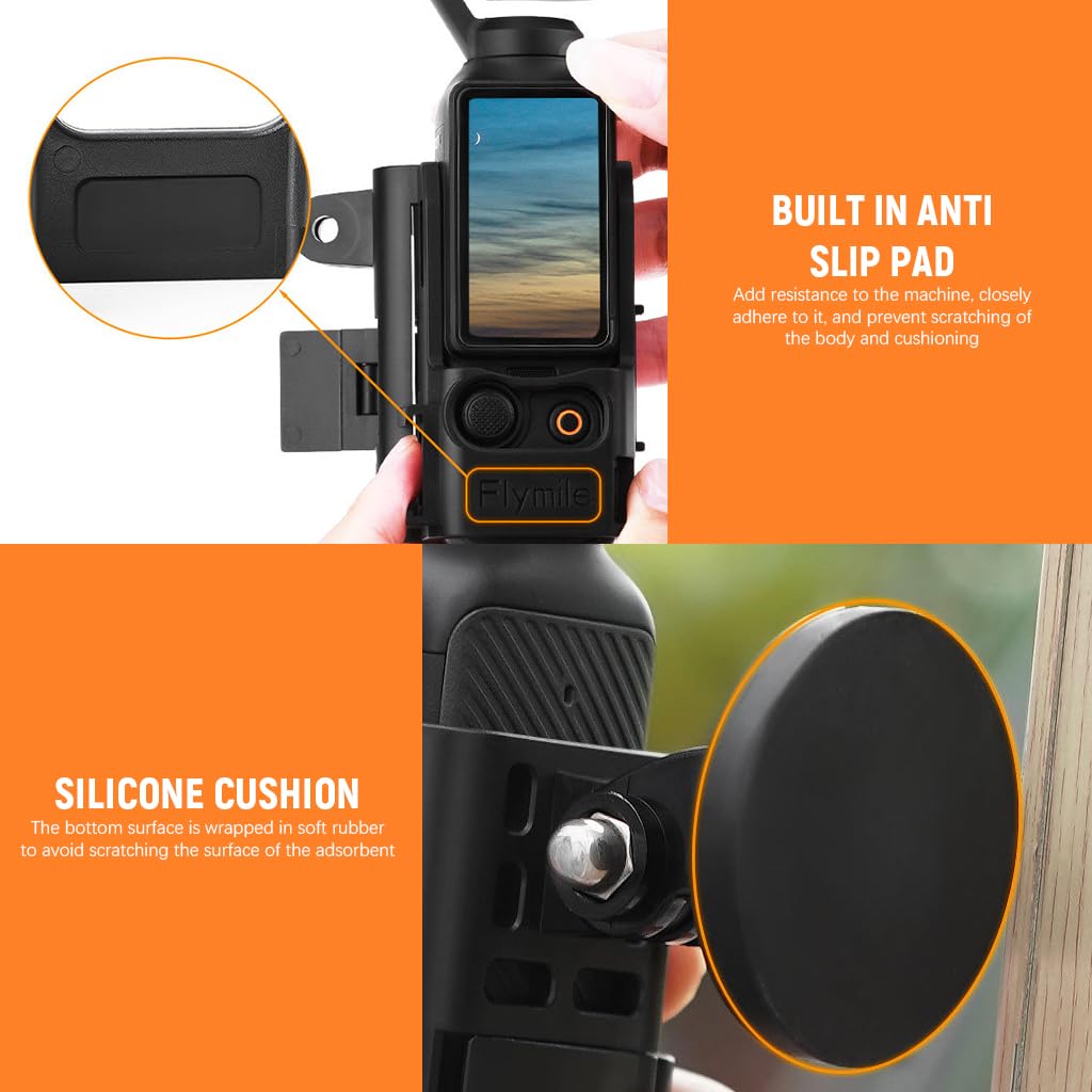 ZORBES Magnetic Mount for DJI OSMO Pocket 3, Multipurpose OSMO Pocket 3 Holder with Detachable Strong Magnet Mount Adjustable Angle Magnetic Mount for OSMO Pocket 3, Pocket3 Accessories