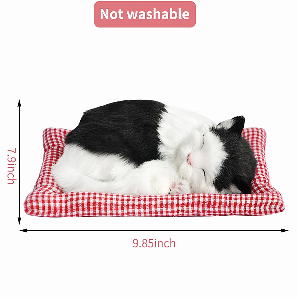 PATPAT Sleeping Cat Toy,Plush Dolls, Stuffed Toys Cute Simulation Doll Collection Bamboo Charcoal Stuffed Puppy Animals Toy with Mat(25*20cm) (Style 3)