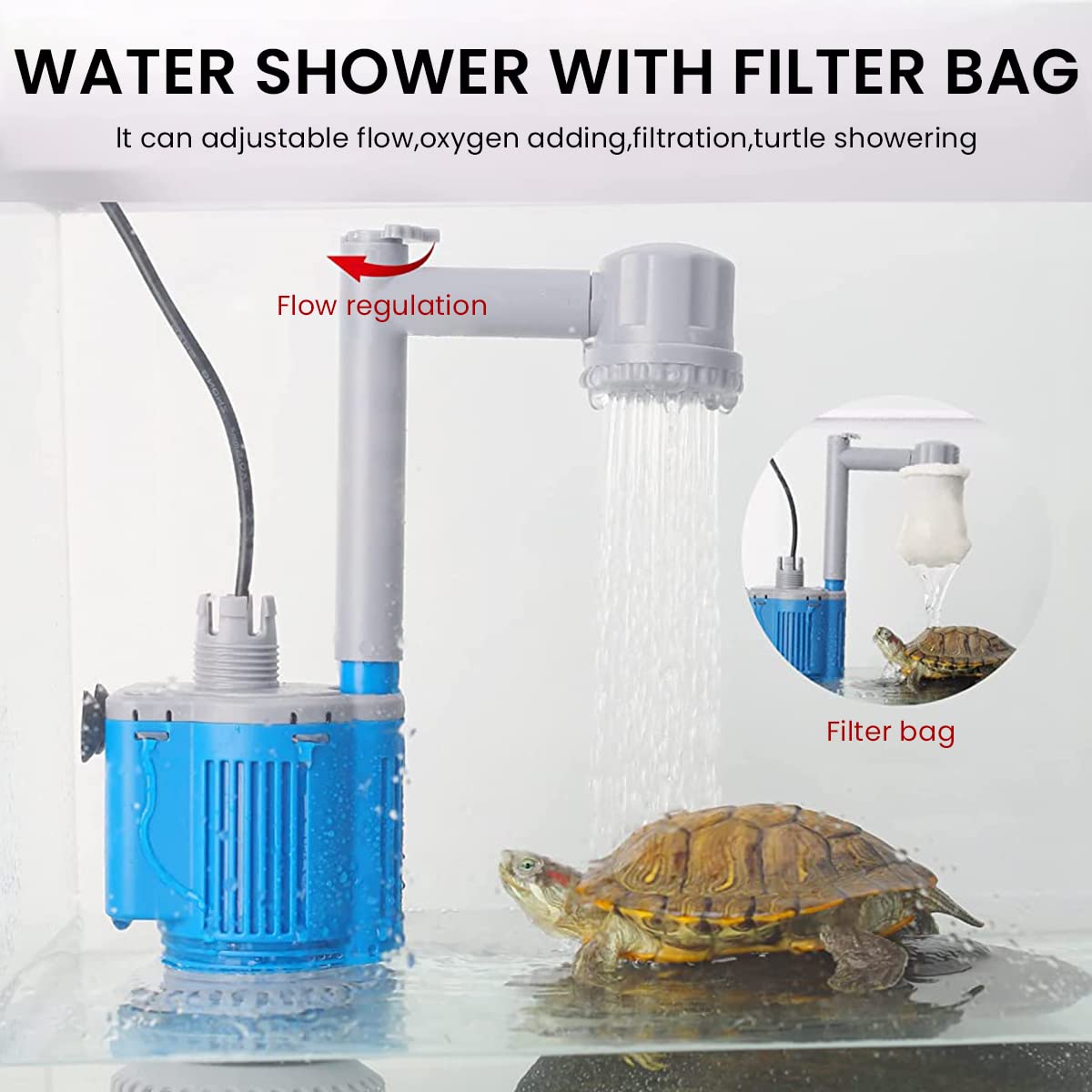 Qpets Electric Fish Tank Cleaner, Automatic Siphon Vacuum Cleaner Kit, Aquarium Gravel Cleaner 20W Aquarium Vacuum for Aquarium Cleaning, Changing Water, Pump to Drain Aquarium Cleaning Tool
